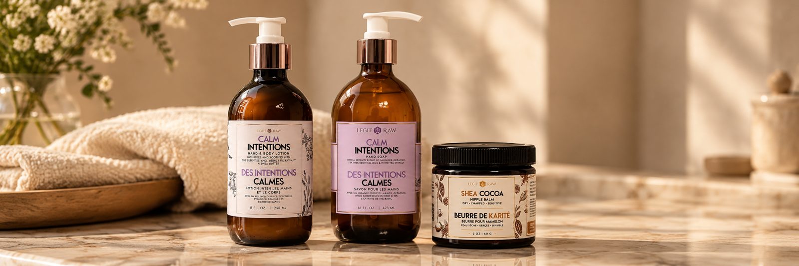 Lotion, hand soap and balm